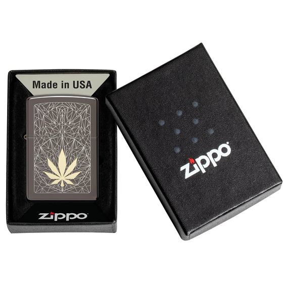 
Zippo Lighter - Cannabis Black Ice