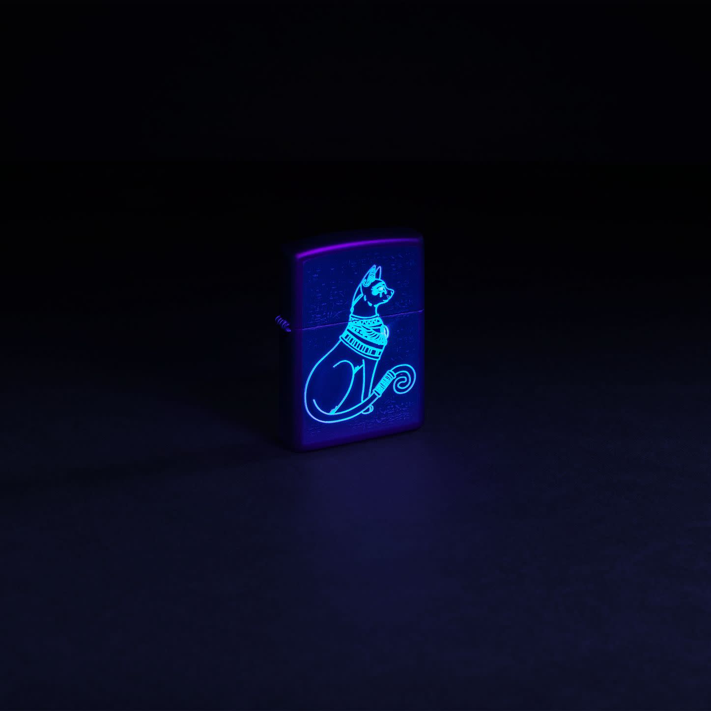 Zippo Lighter - Black Light Spiritual Cat | Lighter USA