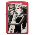
Zippo Lighter - Red Skull King Queen Beauty