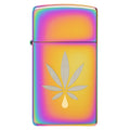 
Zippo Lighter - Multi Color Slim Cannabis Leaf