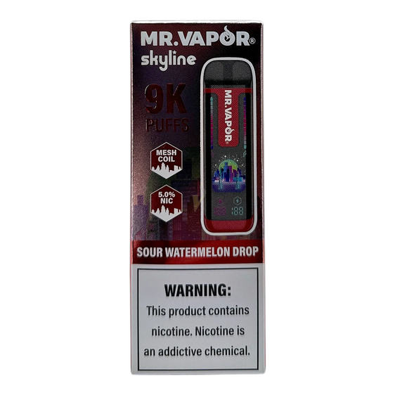 
Mr. Vapor Skyline - 9,000 Puff Disposable Vape - Sour Watermelon Drop