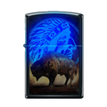 Zippo Lighter - Black Light Bison