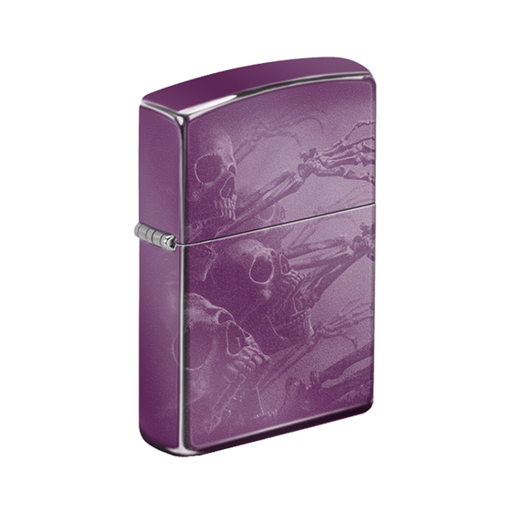 Zippo Lighter - Zombie Skeletons Purple Finish