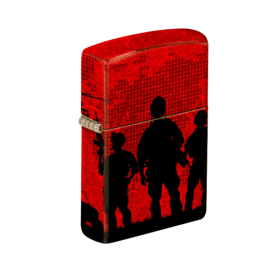 Zippo Lighter - Soldiers Red Sky