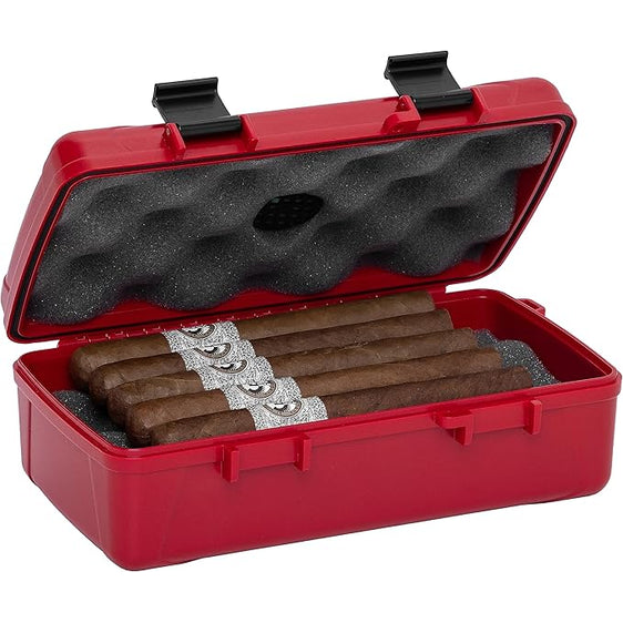 
Xikar 10-Cigar Travel Humidor – Red