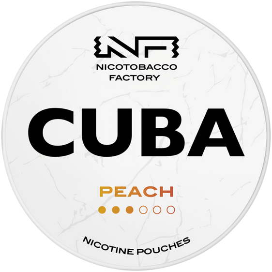 
Cuba White Line Peach Nicotine Pouches 16mg (5 Pack)