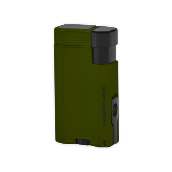 Vertigo Delegate Dual Flame Torch Lighter with Cigar Punch Lighter Vertigo Green Crackle  
