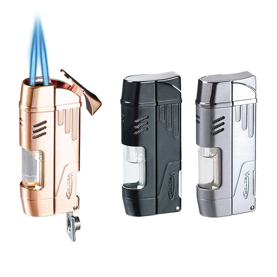 Vector Delta Dual Flame Torch Lighter with Cigar Punch