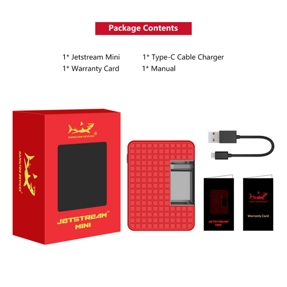 
Hamilton Devices Jetstream Mini - Self-Propelling 510 Vape Battery - Red