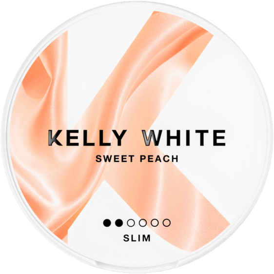 
Kelly White Sweet Peach Slim Nicotine Pouches (5 Pack) - 4mg