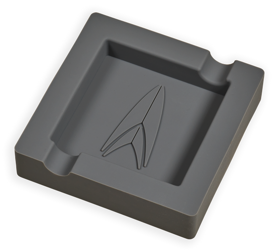 Lotus Armstrong Square Silicone 2-Cigar Ashtray Ash Grey
