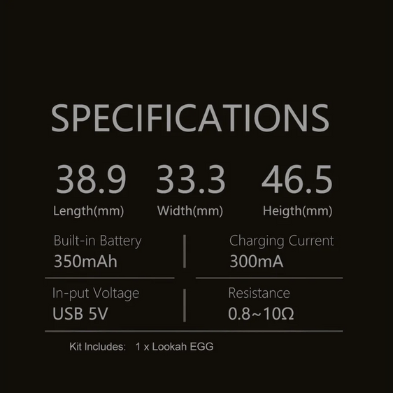 
Lookah Egg Mini 510 Vape Battery