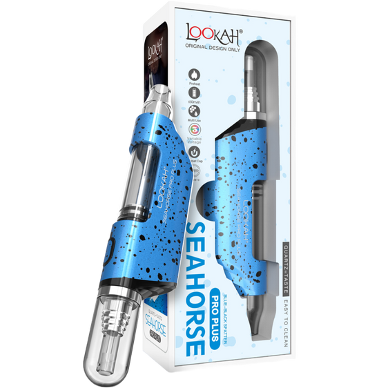 
Lookah Seahorse Pro Plus - Electric Nectar Collector - Blue & Black Spatter