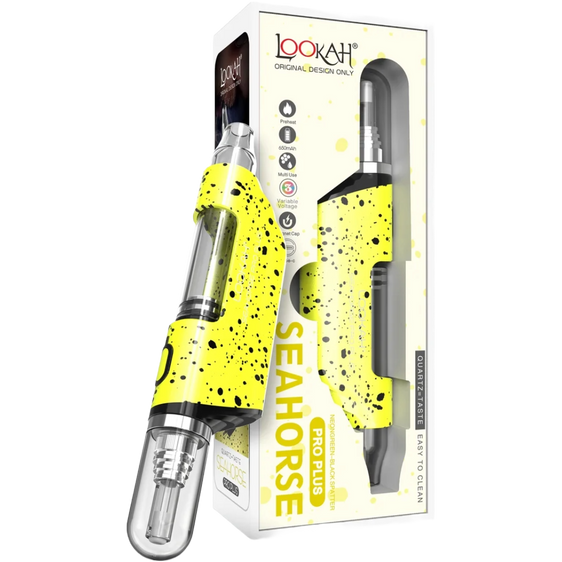
Lookah Seahorse Pro Plus - Electric Nectar Collector - Neon Green & Black Spatter