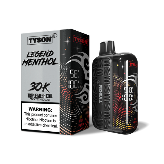
Tyson 2.0 Legend 30,000 Puffs Disposable Vape - Menthol Silver