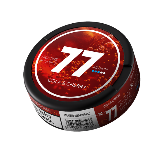 
77 Nicotine Pouches Cola Cherry 10mg - 5 Pack