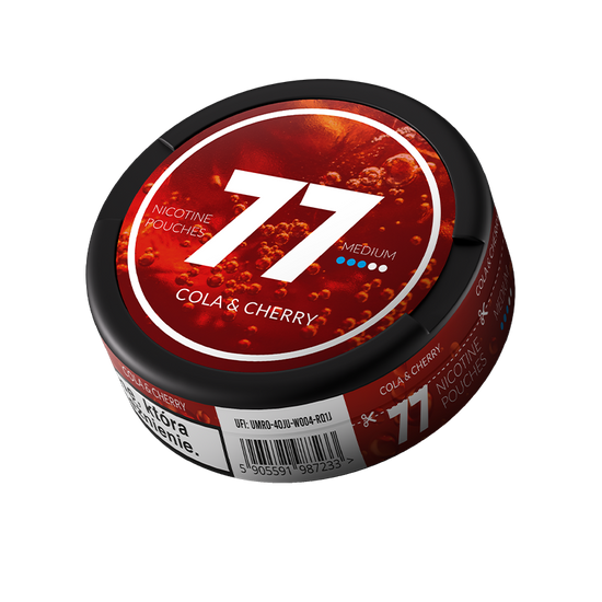 77 Nicotine Pouches Cola Cherry 10mg - 5 Pack