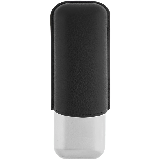 
S.T. Dupont 2-Cigar Leather Case – Black & Chrome