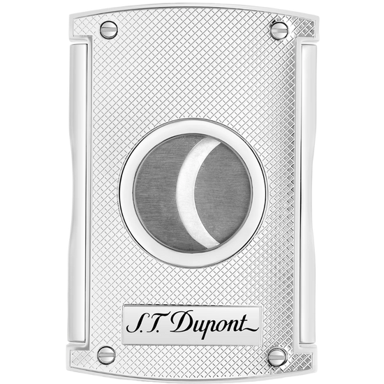 S.T. Dupont 2-in-1 Cigar Cutter & Stand – Chrome Grid