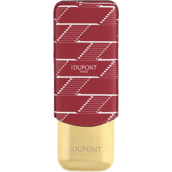 
S.T. Dupont Monogram 1872 Double Cigar Case – Burgundy & Gold