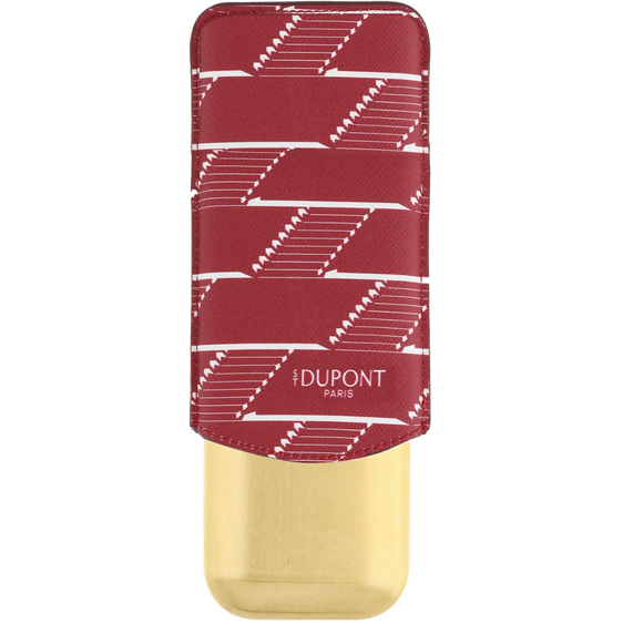 
S.T. Dupont Monogram 1872 Double Cigar Case – Burgundy & Gold