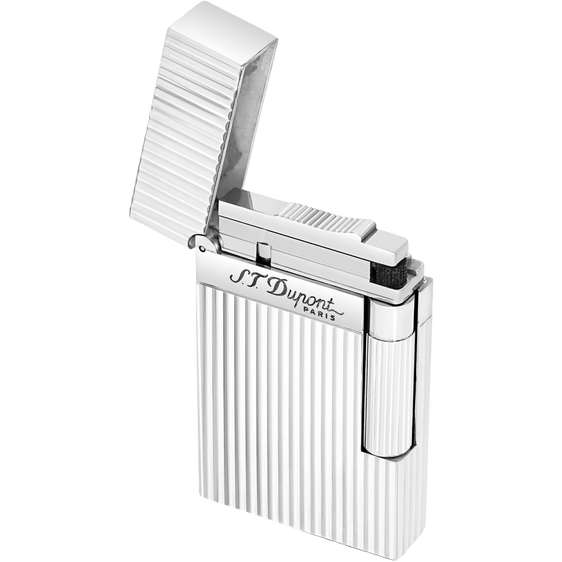
S.T. Dupont Ligne 2 Lighter – Vertical Guilloche Silver