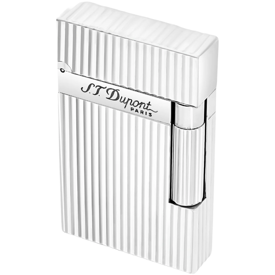 S.T. Dupont Ligne 2 Lighter – Vertical Guilloche Silver