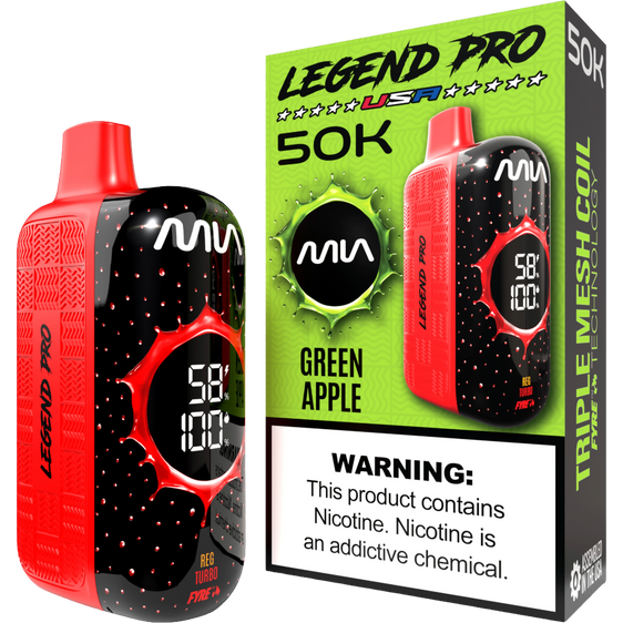 
MIA Legend Pro 50K Puffs Disposable Vape - Green Apple