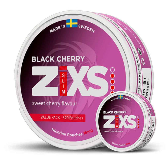 Zixs Nicotine Pouches Mega Cans Black Cherry - 320 Pouches 8MG