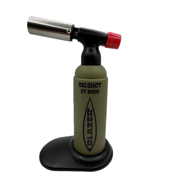 
The Big Shot Anti-Flare Butane Torch Lighter by Blazer - Olive & Black