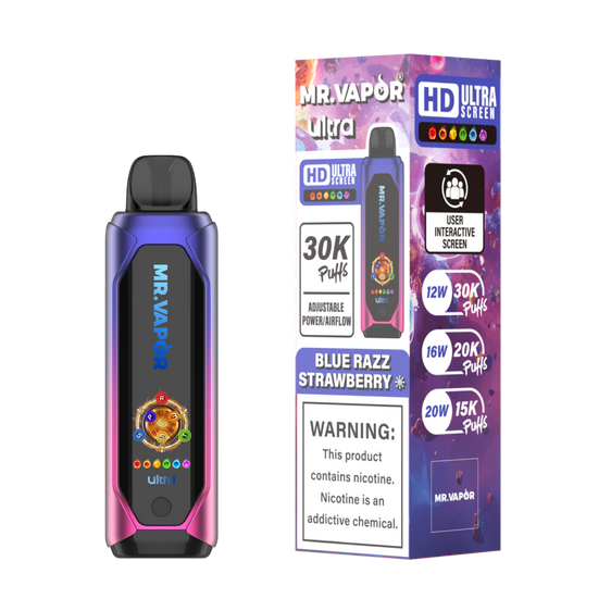 
Mr. Vapor Ultra - 30,000 Puff Disposable Vape - Blue Razz Strawberry