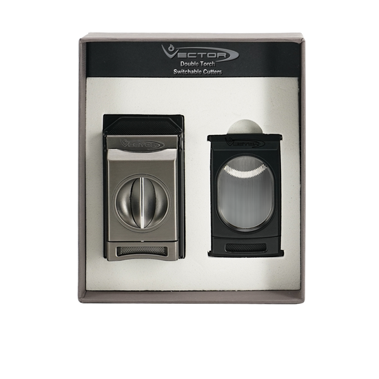 Vector Switch Double Flame Torch Lighter with Cigar Cutter