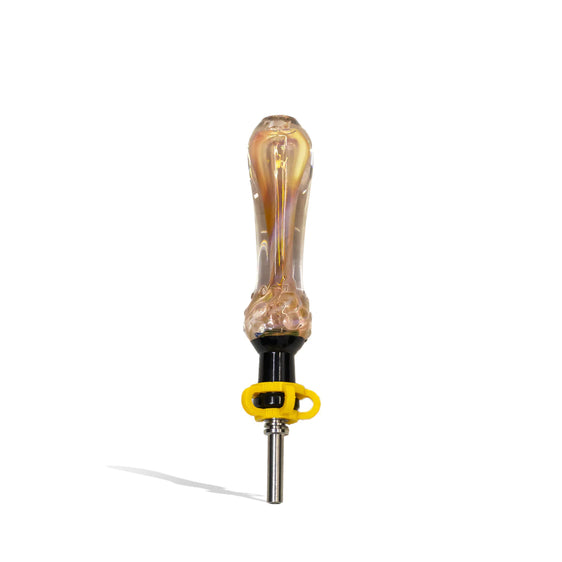 Gold Fumed Nectar Collector with Black Top - 10MM Stainless Steel Tip