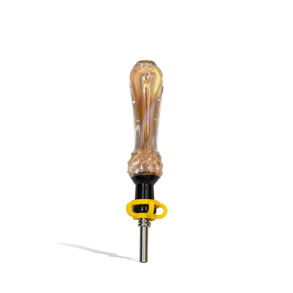 Gold Fumed Nectar Collector with Black Top - 10MM Stainless Steel Tip