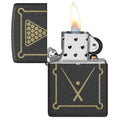 
Zippo Lighter - Billiards Table Design Black Crackle