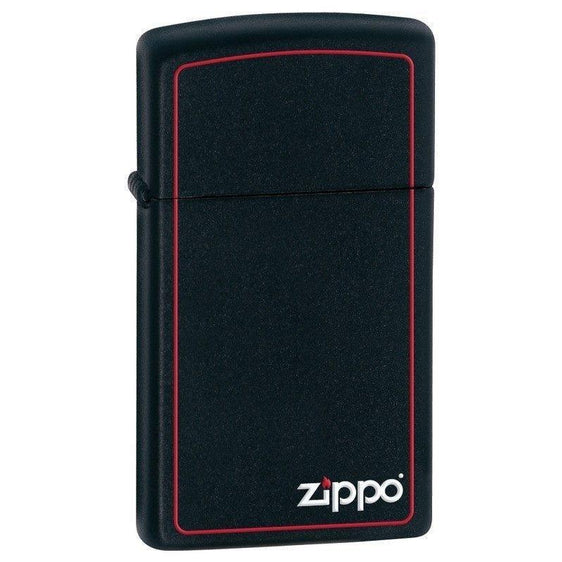 Zippo Lighter - Slim Black Matte Zippo Border Zippo Zippo   