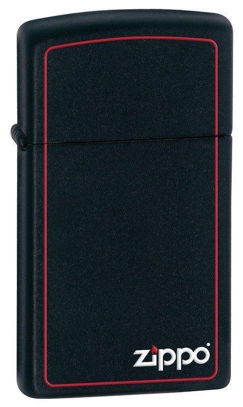 Zippo Lighter - Slim Black Matte Zippo Border