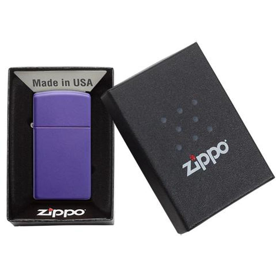 Zippo Lighter - Slim® Purple Matte Zippo Zippo   