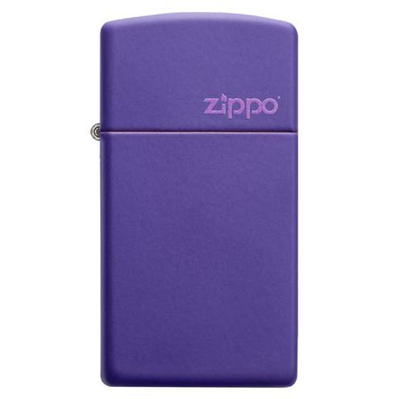 Zippo Lighter - Slim® Purple Matte Zippo Logo Zippo Zippo   