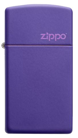 Zippo Lighter - Slim® Purple Matte Zippo Logo