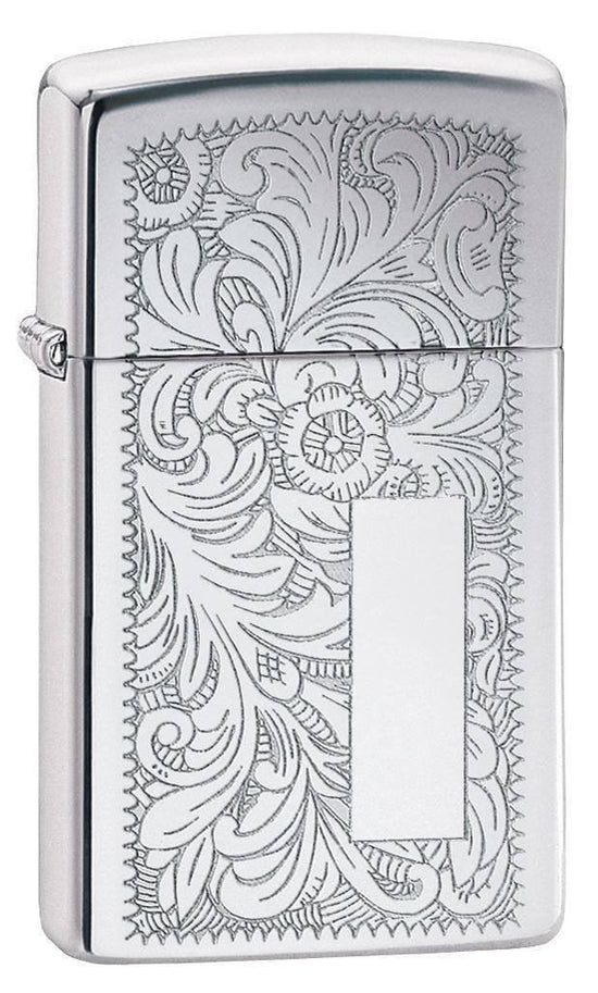 Zippo Lighter - Slim Venetian High Polish Chrome