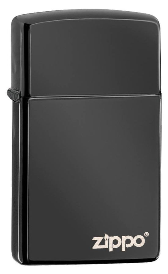 Zippo Lighter - Slim High Polish Black w/ Zippo Logo