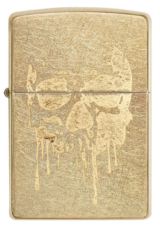 Zippo Lighter - Grunge Skull Gold Drip