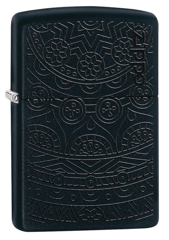Zippo Lighter - Tone on Tone Black Matte