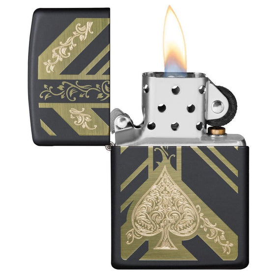 Zippo Lighter - Ace of Spades Black Matte Zippo Zippo   
