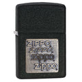Zippo Lighter - Black Crackle Gold Zippo Logo Zippo Zippo   