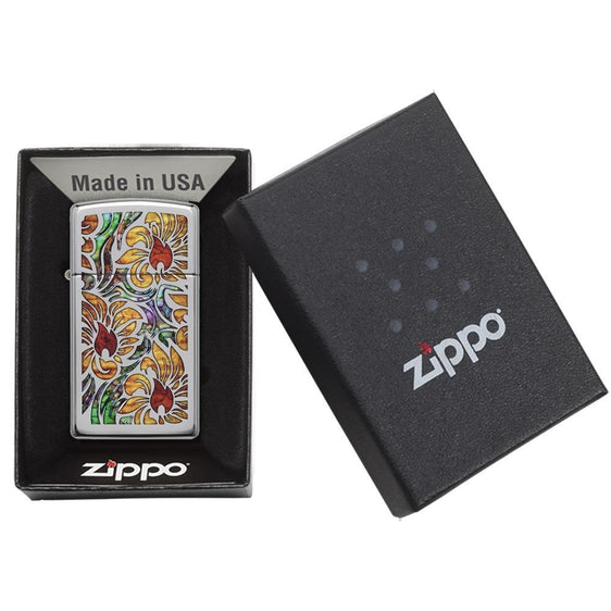 Zippo Lighter - Fusion Floral Design Zippo Zippo   