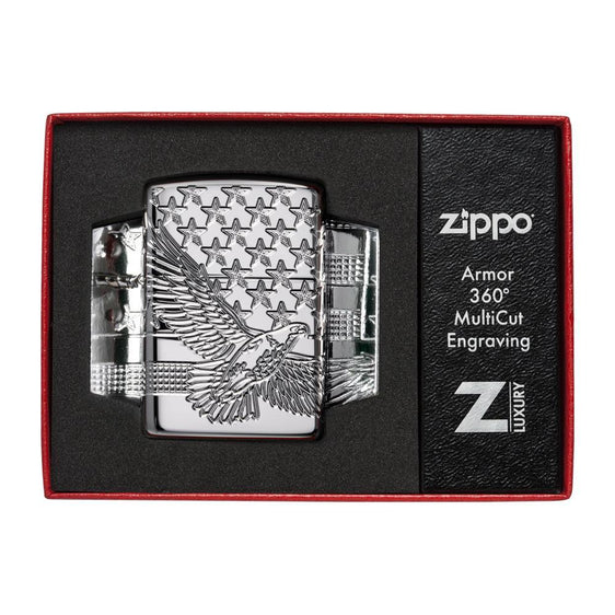 Zippo Lighter - Patriotic Eagle w/ Stars Design Zippo Zippo   