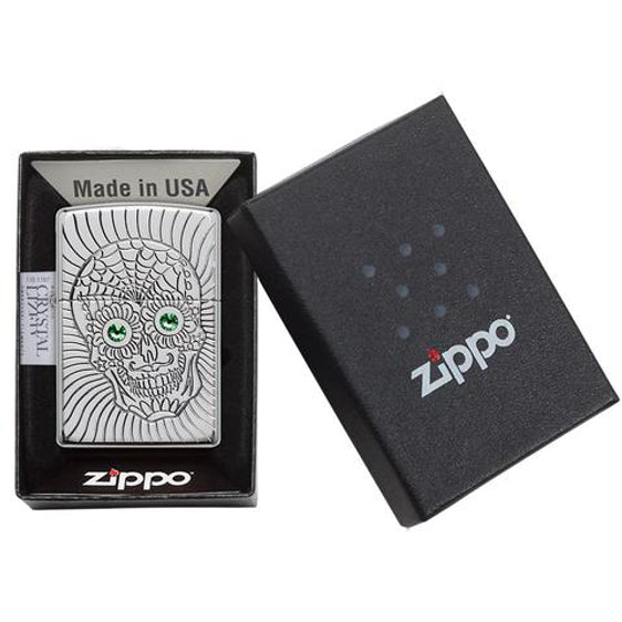 Zippo Lighter - Armor® Sugar Skull Design Zippo Zippo   