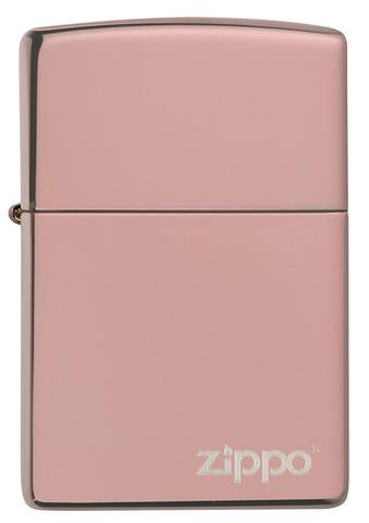 Zippo Lighter - Classic High Polish Rose Gold Zippo Logo